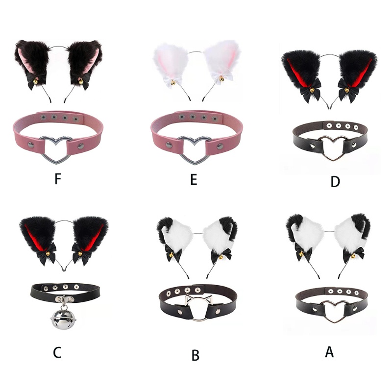 Băng Đô Tai Mèo Đính Nơ Và Chuông Siêu Đáng Yêu