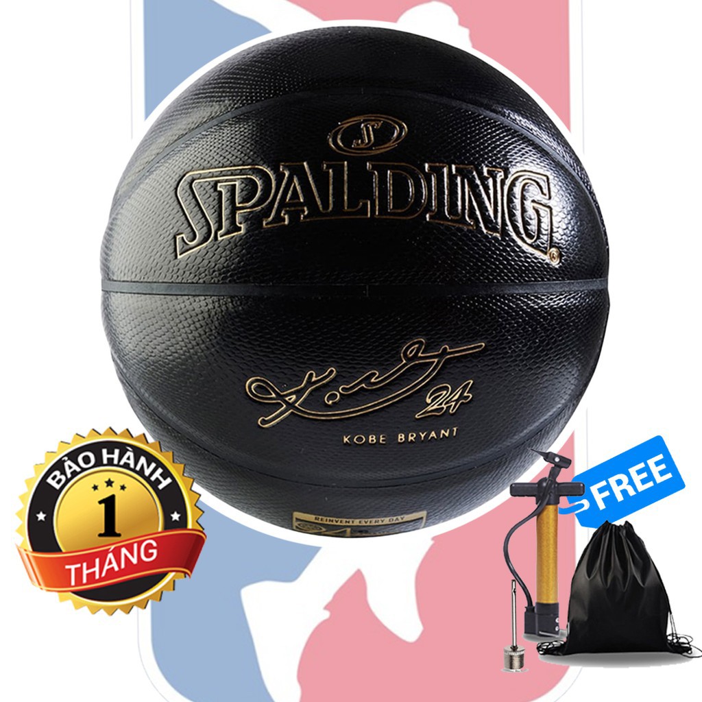 Banh Bóng Rổ Da Spalding – Size7 Bản Kobe Briant - Tặng Bơm + Balo rút Kim Túi lưới