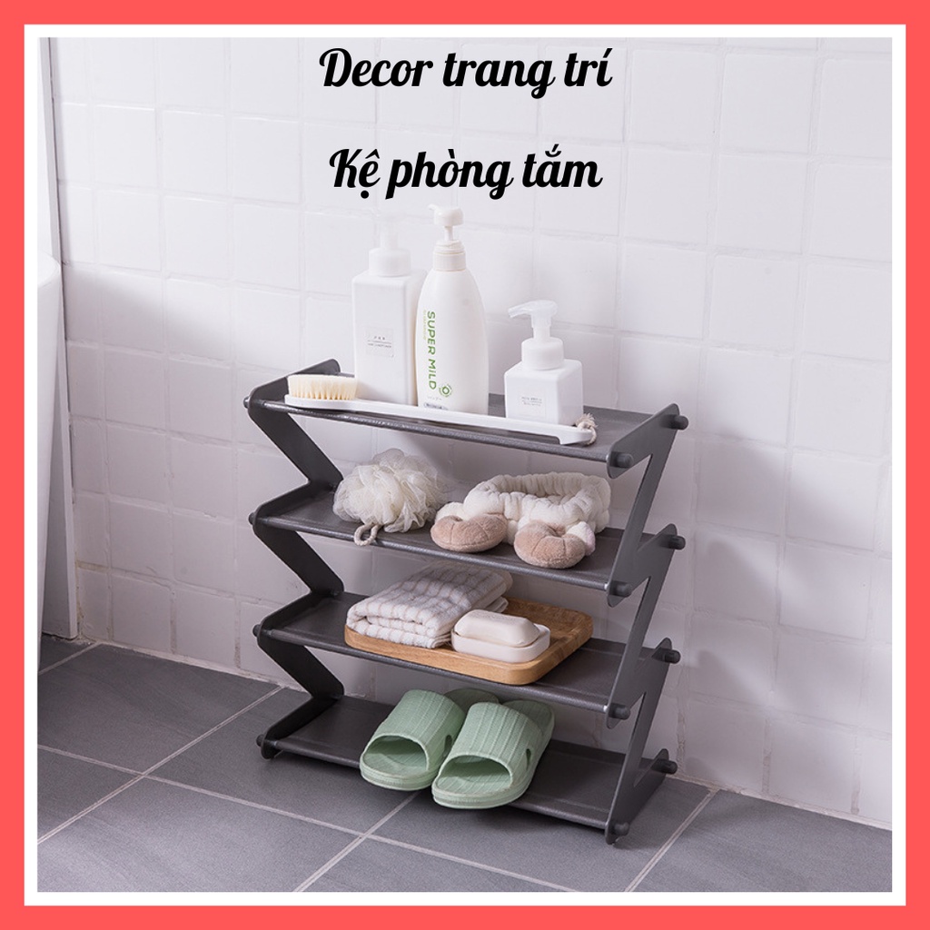 Kệ giày dép 4 tầng lắp ráp , kệ sách hình ziczac đa năng