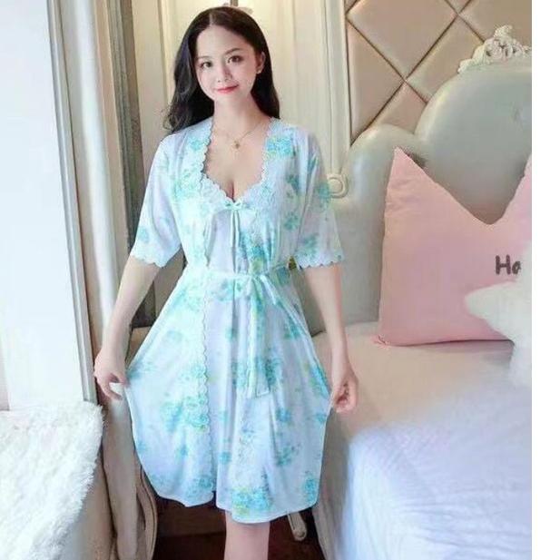 ➧➣✩✸ Áo Kimono In Hoa Cho Cặp Đôi 2-1 Tuổi