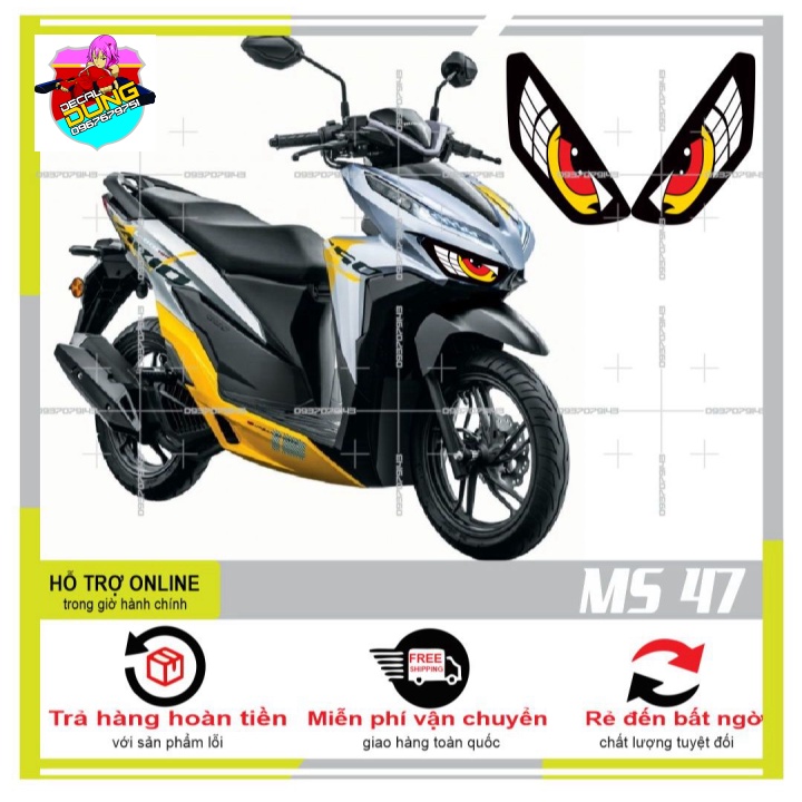 DECAL DÁN ĐÈN SƯƠNG MÙ XE VARIO 2020 (DECAL TRONG SUỐT) MS 47 - DUNG DECAL
