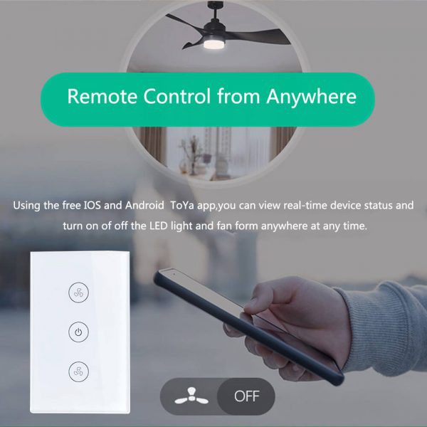 Công tắc âm tường cảm ứng wifi US Quạt trần