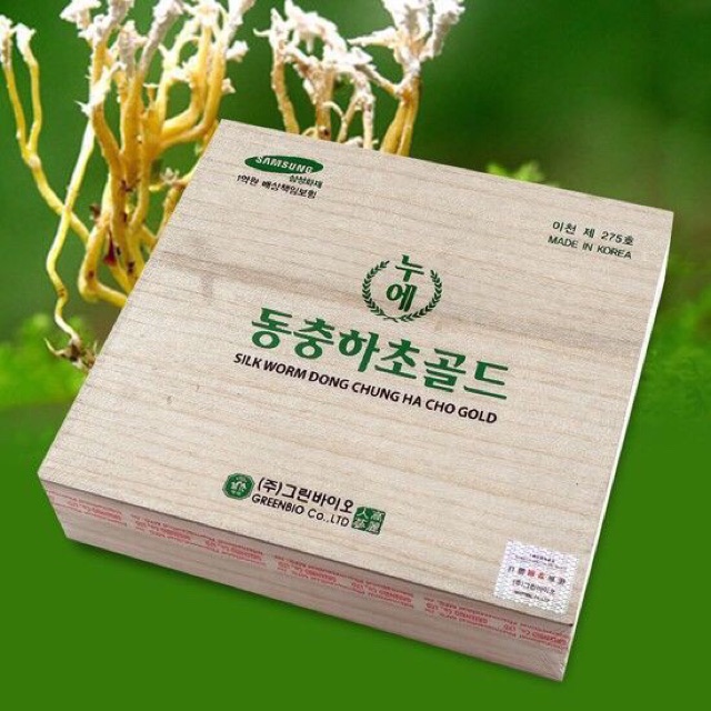 Đông Trùng Hạ Thảo Hộp Gỗ Green Bio Hàn Quốc,Hộp 60 gói*30ml