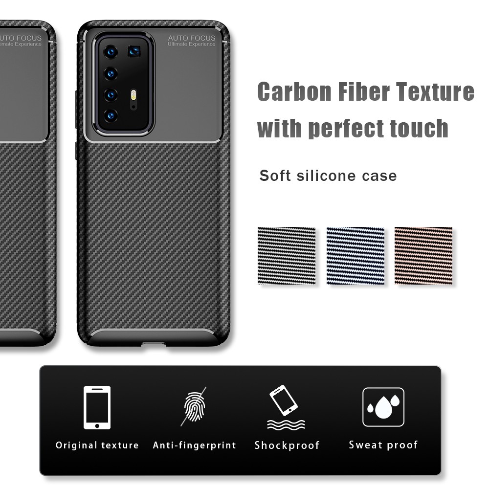 UFlaxe Ốp Lưng Điện Thoại Mềm Huawei P20 P30 P40 Pro Plus Lite Sợi Cacbon Siêu Mỏng Chống Sốc JK