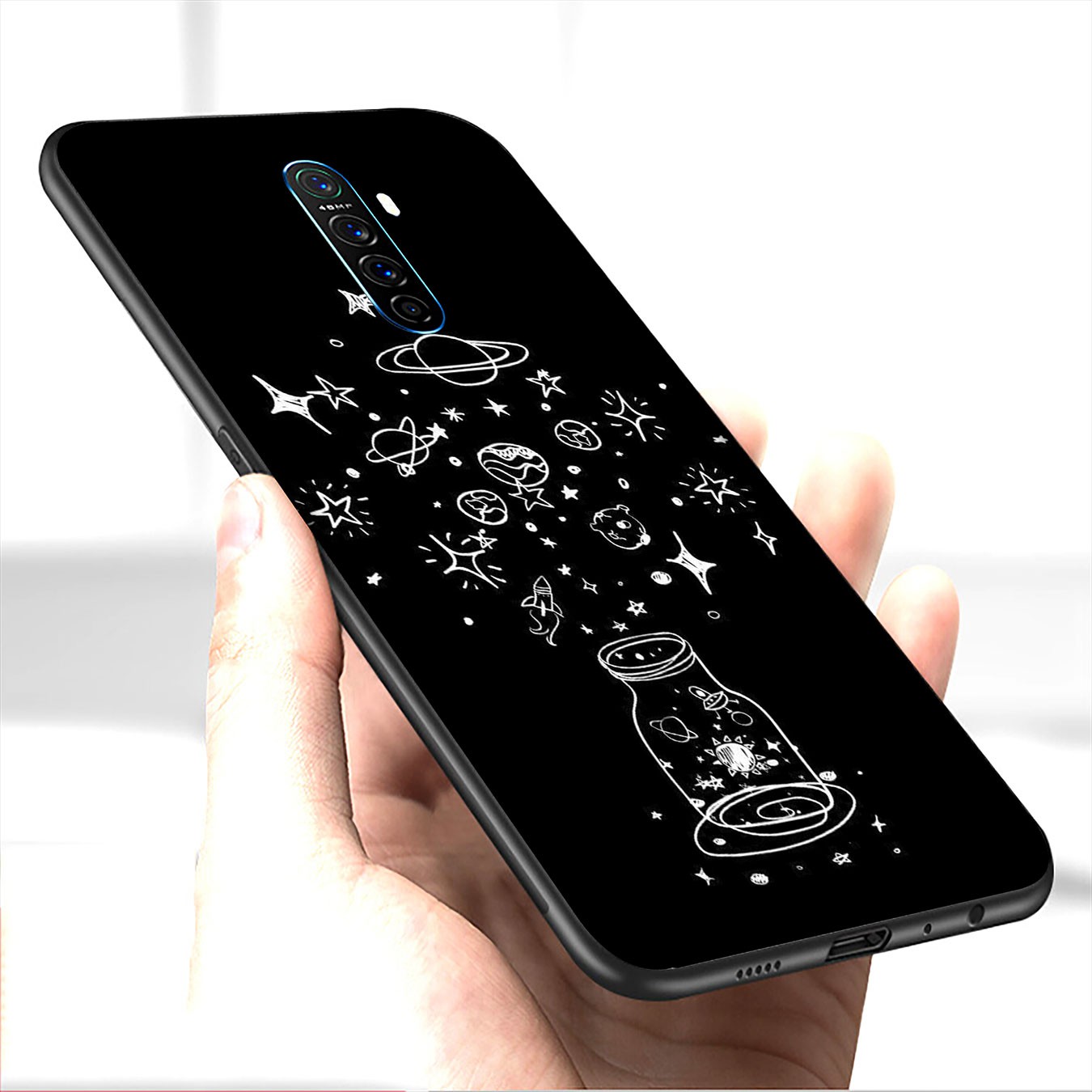 Ốp lưng silicone họa tiết hoạt hình màu đen cho Samsung Galaxy A9 A8 J8 A6 J4 J6 Prime Plus 2018 A21S Core J7 Duo