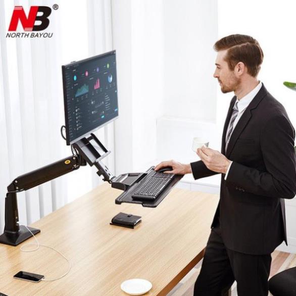 Giá Treo Màn Hình Máy Tính Kèm Mâm Để Bàn Phím  - Dùng cho màn hình từ 19"-35" NB -FC35
