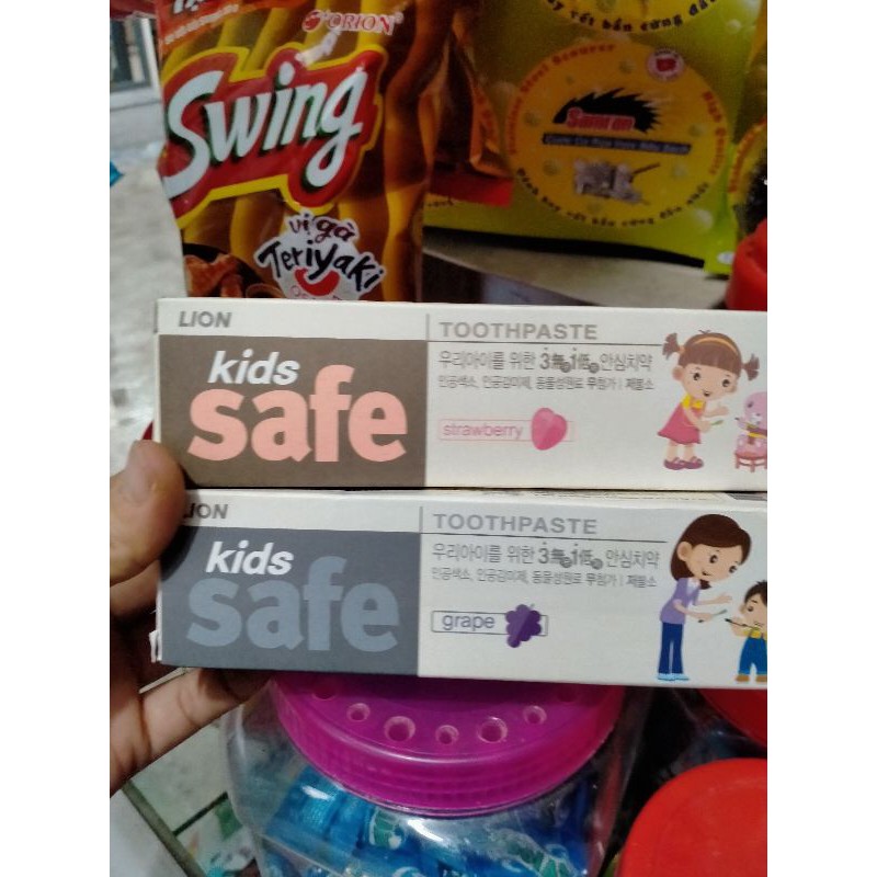 kem đánh răng trẻ em kids safe hàn quốc tuýp 90g