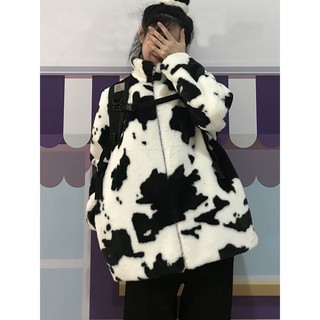 Áo khoác bông màu bò sữa cổ cao ấm thu đông ulzzang