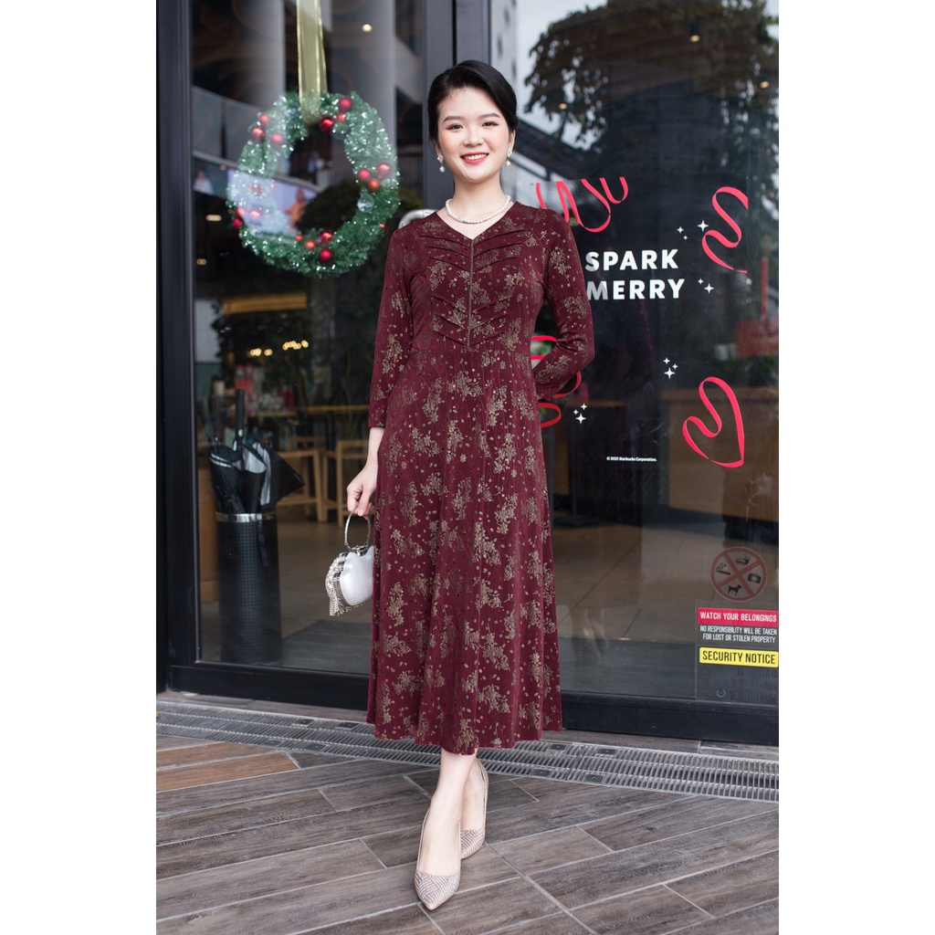 Váy Đầm trung niên Ladyshop thời trang nữ thiết kế dáng xoè cao cấp TK705 | BigBuy360 - bigbuy360.vn