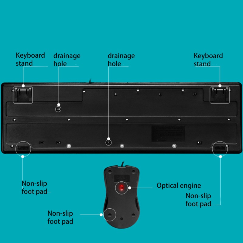 Combo Bàn Phím + Chuột Chơi Game Có Dây Bản Dẹt Mỏng Nhẹ Phong Cách btsg Tiện Dụng Cho Văn Phòng