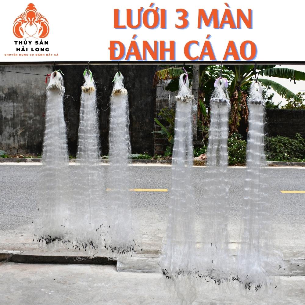 Lưới đánh cá 3 màn rô phi, rô đồng, cao 70 - 80cm, dài 22m, ô mắt từ 4p - 8p(then 2 - then 4)