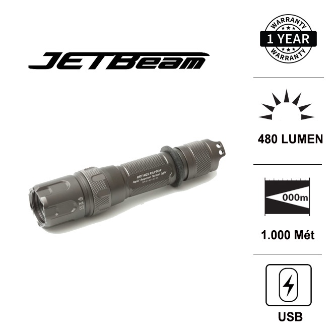 Đèn pin chiếu xa LEP JETBEAM RRT-M2S chiếu xa 1000m độ sáng 480m pin 21700 Đèn &amp; Đèn pin