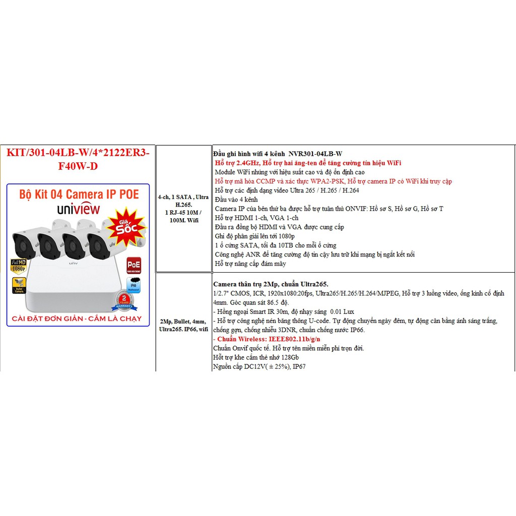 BỘ KÍT 4 MẮT UNV NK KIT/301-04LB-P4/4 CÓ POE | BigBuy360 - bigbuy360.vn