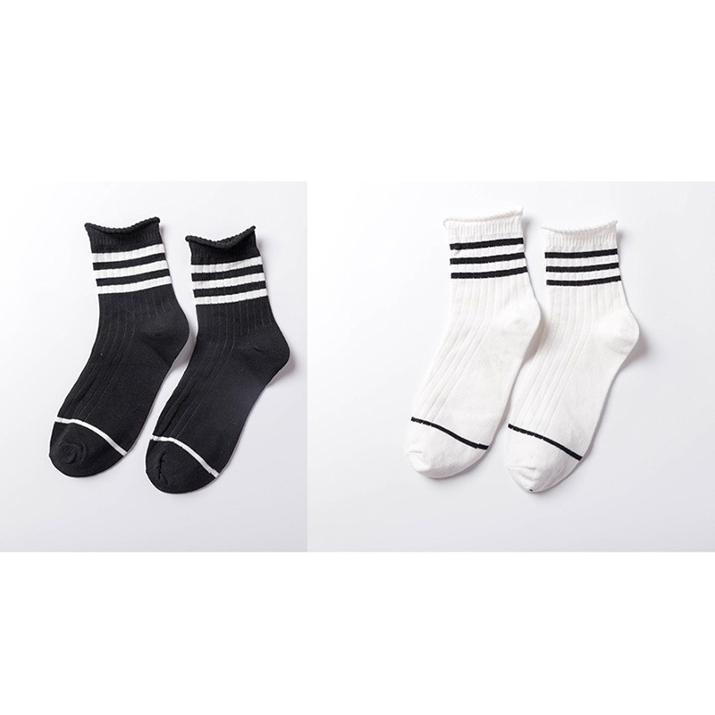 IELGY Pure color college wind curled loose mouth Korean style tube socks
