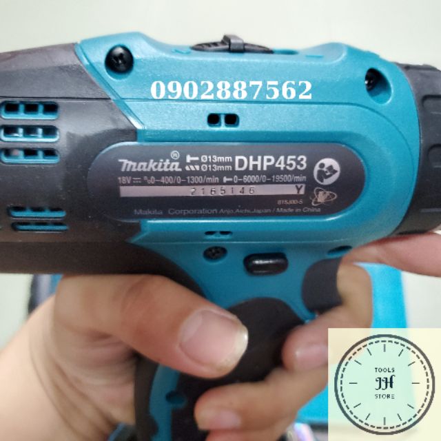 Máy khoan búa và vặn vít dùng pin Makita DHP453SFX8 ( 18V)