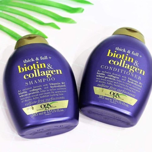 Dầu Gội xả Biotin &amp; Collagen OGX 385ml của US Ngăn Ngừa Rụng Tóc Dưỡng Tóc Chống Khô An Toàn Cho Cả Mẹ Bầu Sau Sinh