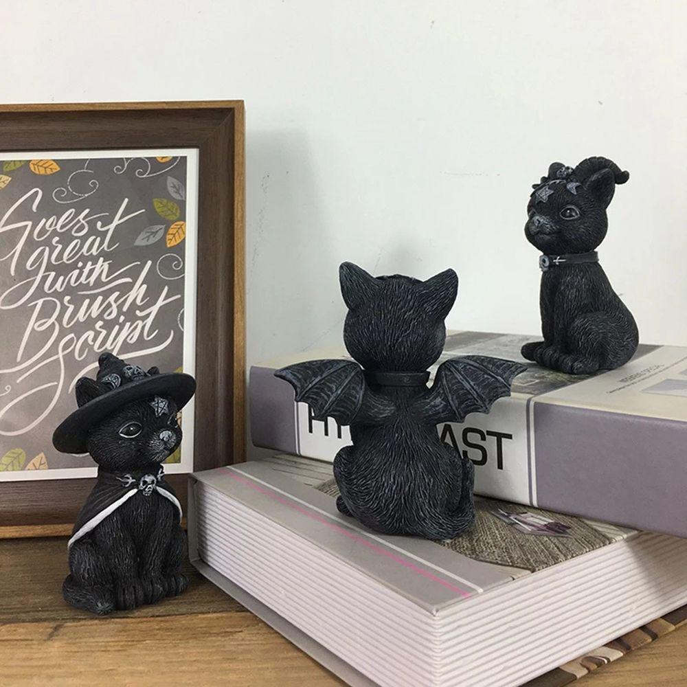 YIYU Mèo Phép Thuật TYLER1 Bằng Nhựa Resin Sáng Tạo Trang Trí Phòng Halloween