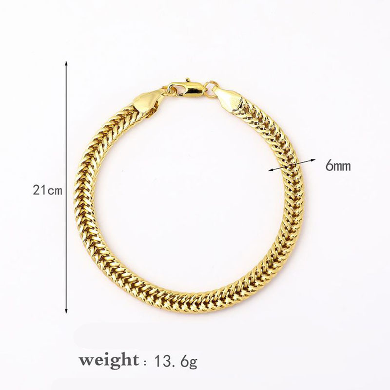 Vòng Tay Kim Loại Mạ Vàng 18k Đơn Giản Thời Trang Phong Cách Hip Hop