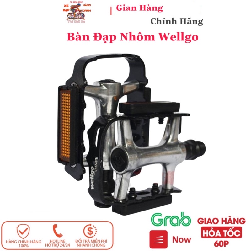 Bàn đạp xe đạp thể thao Wellgo M248 DU hợp kim nhôm
