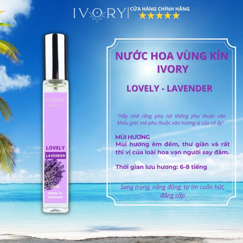 Nước Hoa Vùng Kín IVORY nước hoa mini, Tinh dầu Nước Hoa Nữ Thơm Lâu Hết Mùi Bim Bím, Cá Tính Ngọt Ngào 12ml dạng xịt