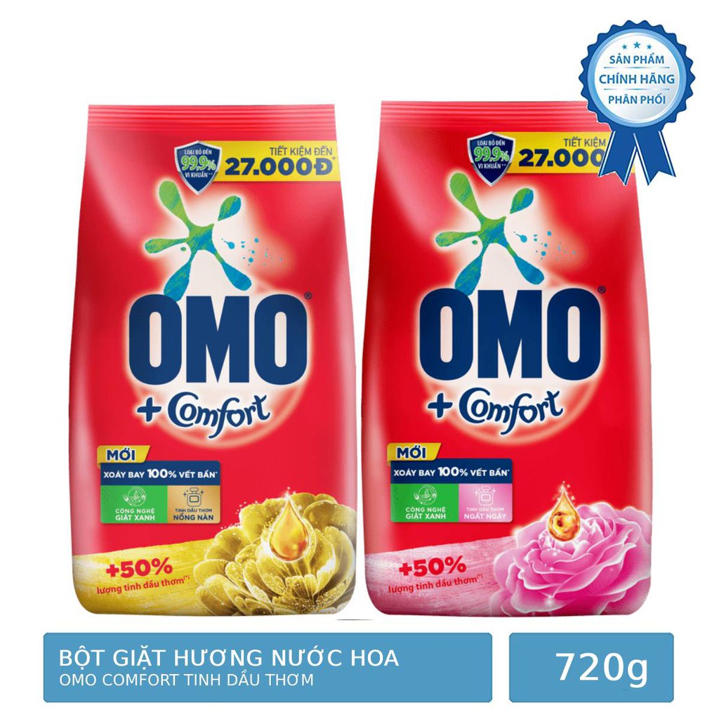 [Q.3] QUẬN 3 [HỎA TỐC] [RẺ NHẤT SHOPEE] BỘT GIẶT OMO COMFORT VÀNG TINH DẦU THƠM 720G BỘT GIẶT OMO VÀNG