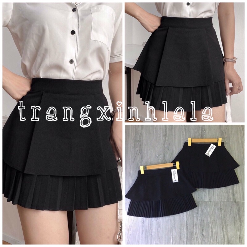 [Mã 11FASHIONSALE1 giảm 10K đơn 50K] Chân Váy Ngắn Xoè 2 Tầng ( 1 Tầng Xếp Ly) Hàng loại 1 Chất Siêu đẹp CV777