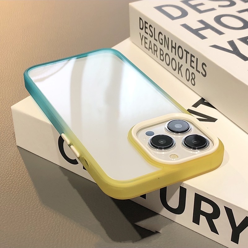 Ốp Điện Thoại TPU Acrylic Màu Gradient Chất Lượng Cao Cho iPhone 14 11 Pro Max 12 Pro Max 13 14 Pro Max