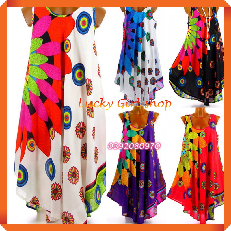 Đầm Phi Lụa Mềm Mại Mát Da Cổ Yếm Xéo Tà Cách Điệu Cho Nàng Xinh Tươi Xuống Phố Free Size Dưới 70kg - Lucky Girl shop