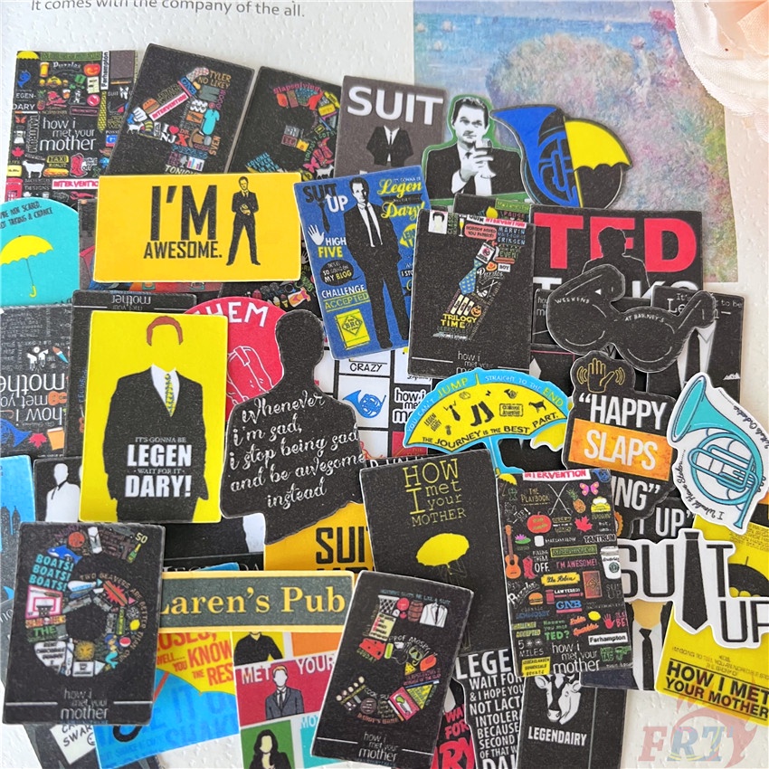 ★★★ Miếng Dán Trang Trí Nhật Ký In Chữ How I Met Your Mother Q-1 ★★★ Set 48 Miếng Dán Trang Trí Album Thời Trang DIY