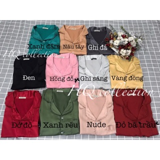 Pijama lụa hàn chất dày dặn đẹp k nhăn ảnh thật