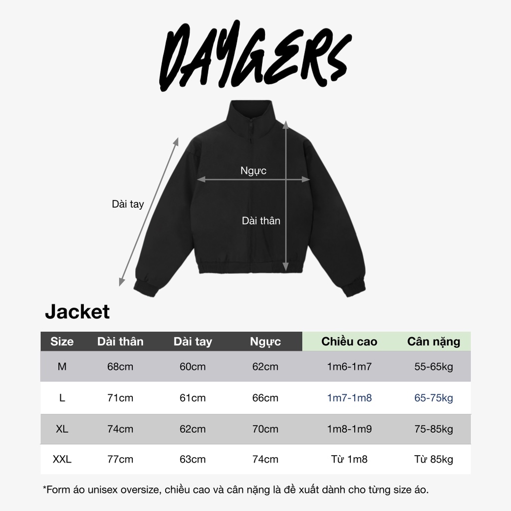 Windbreaker Jacket Daygers - Áo khoác gió nam nữ unisex, vải dù form đẹp - Local brand chính hãng