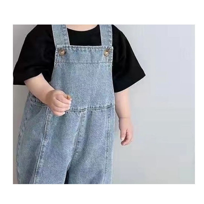 [Babycat] Hàng Có Sẵn Quần Yếm Denim Phong Cách Nhật Bản Hàn Quốc Mới Dễ Phối Đồ Cho Trẻ Em
