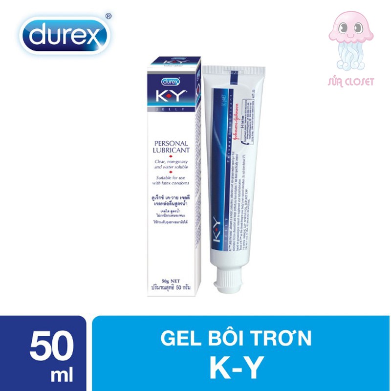 Gel Bôi Trơn Durex Ky Jelly 50g,  giúp tăng độ trơn, độ ẩm và sinh lý tự nhiên - Sứa Closet