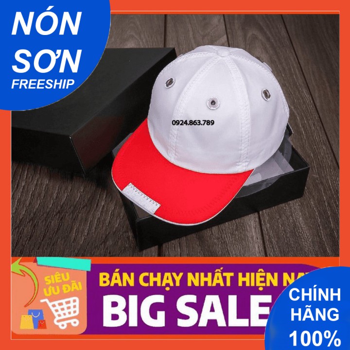 Mũ Lưỡi Trai Nón Sơn Trắng Đỏ Vải Dù Chính Hãng Hàng Chuẩn Tem 7 Màu Thời Trang Cao Cấp Mới 2021