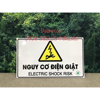 Biển báo nguy cơ điện giật chất liệu fomex siêu nhẹ- KT25x15cm
