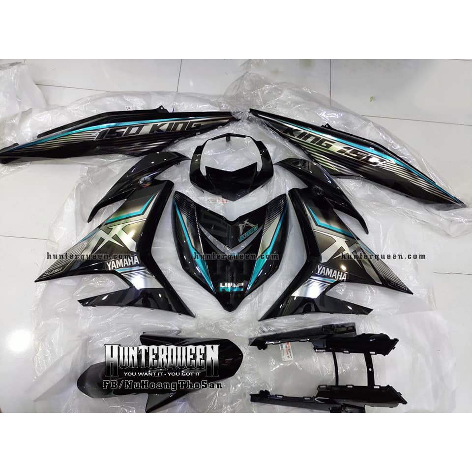 Tem Exciter 150, MX nhọn. Chỉ xanh, xe đen. Chất liệu candy. Chỉnh sửa theo yêu cầu. Sắc nét, bền màu, chống nước