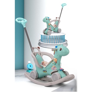 Ngựa bập bênh kết hợp xe chòi chân cao cấp