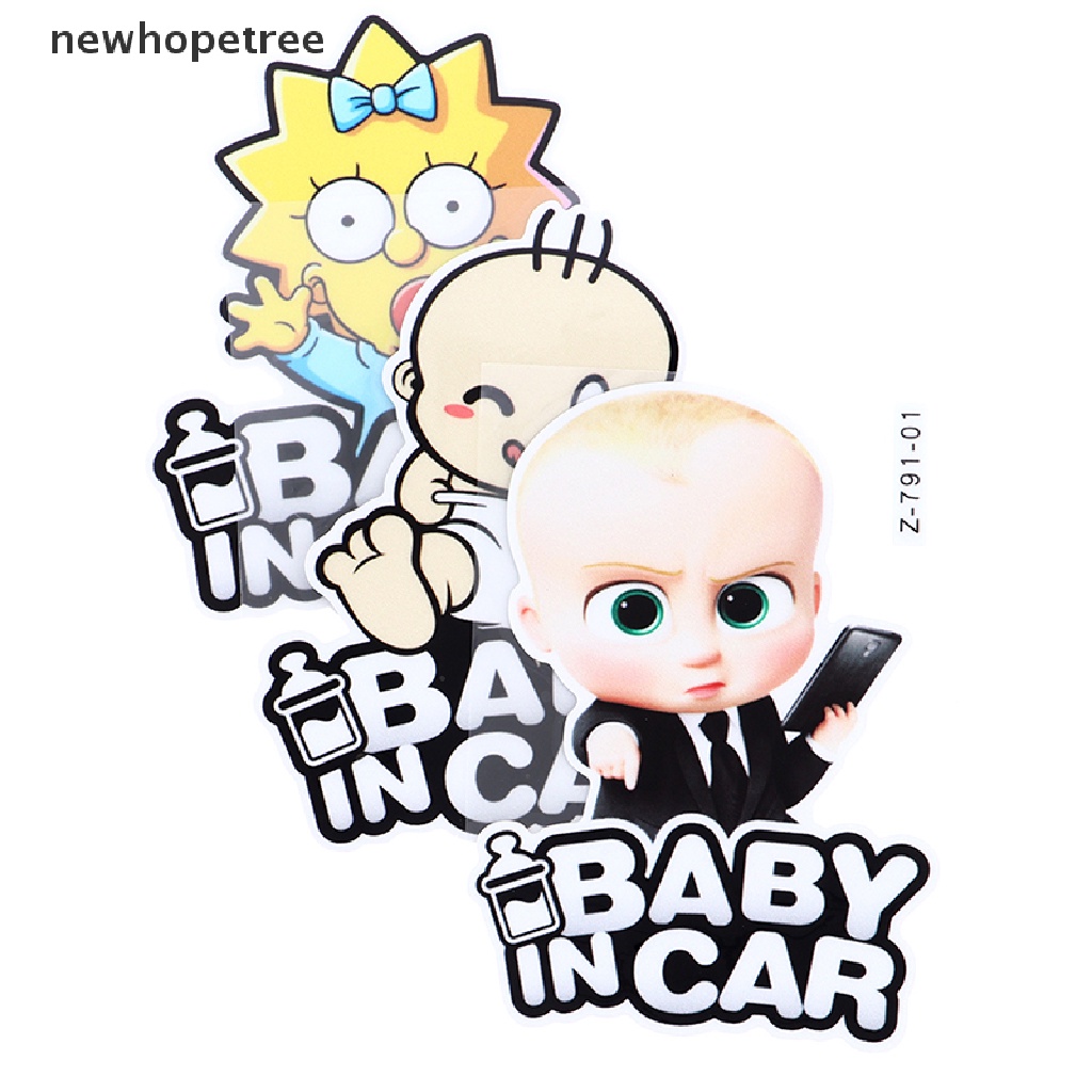 newhopetree 1pc Self-adhesive baby in car Carriage Sticker Baby Cartoon Boy Car Sticker OIK