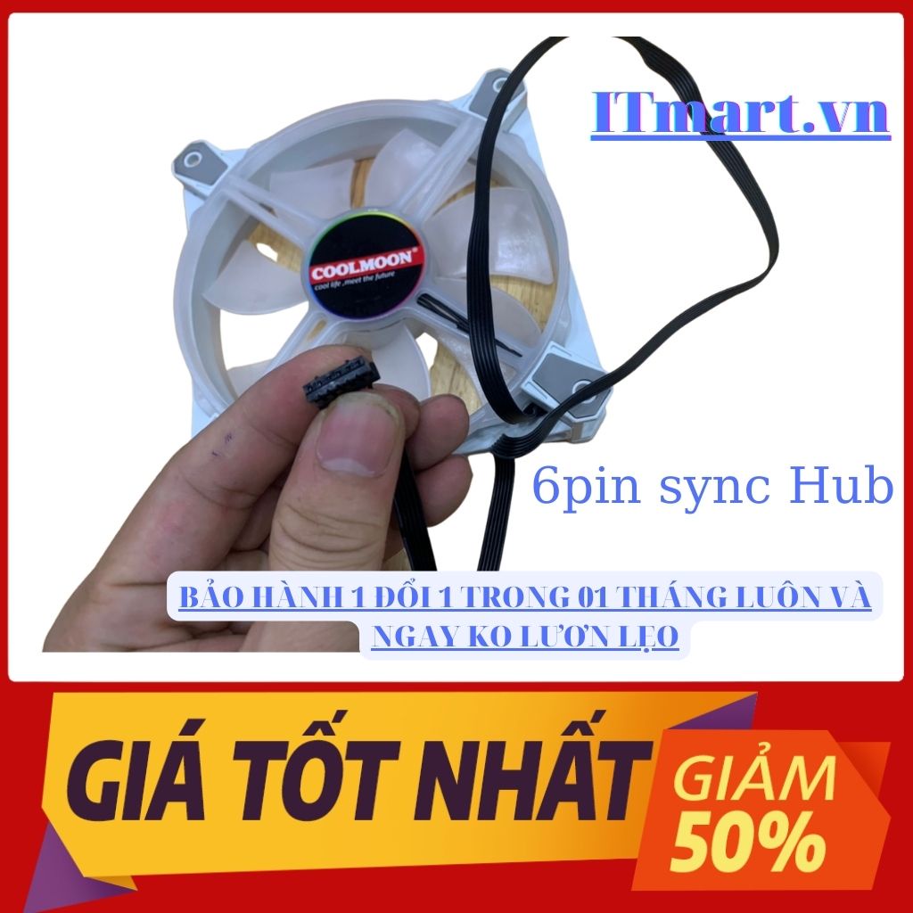 Quạt Tản Nhiệt, Fan Led RGB Coolmoon X3 Có Điều Tốc PWM  / Bộ Hub Coolmoon P-ARGB PWM