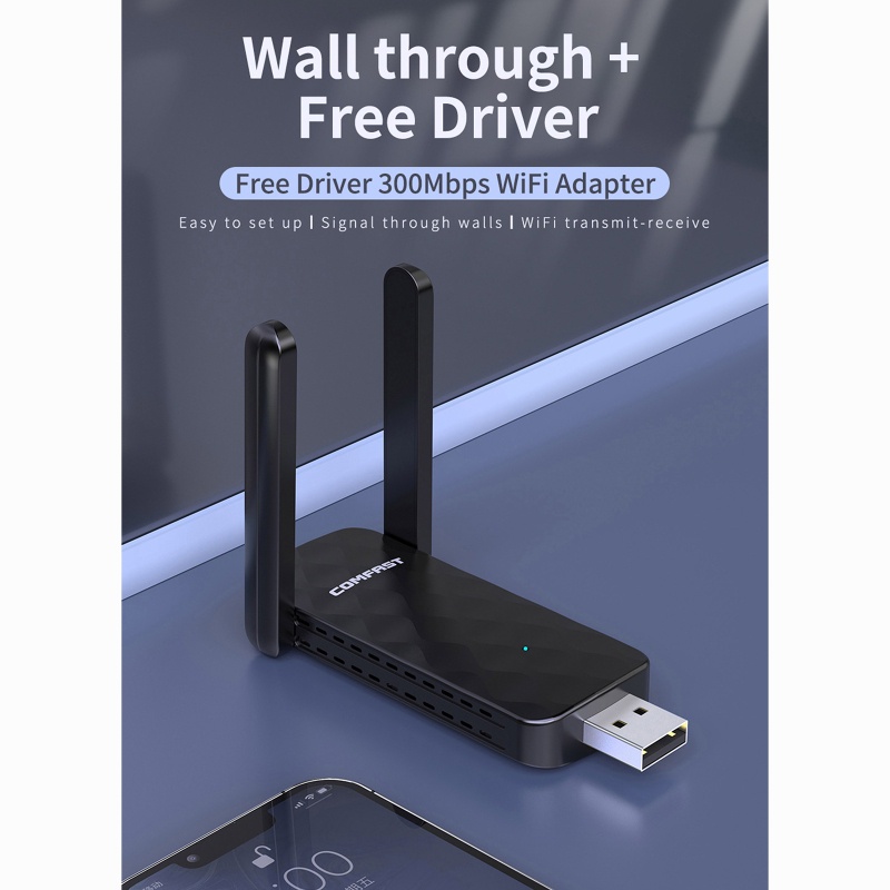 Thẻ Phát WiFi CF-827F 300Mbps Cho Máy Tính Kèm 2 Ăng Ten