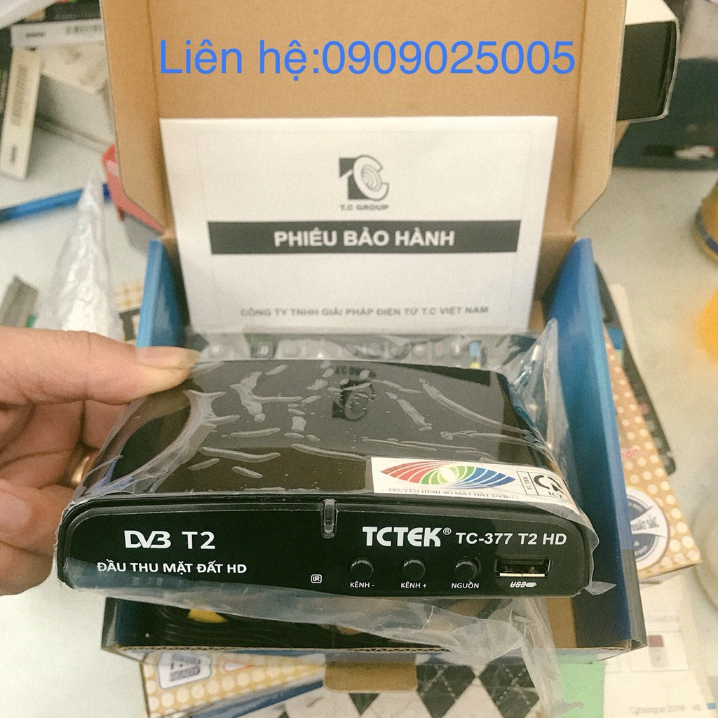 Đầu Thu DVB T2 TCTEK 377 T2HD Chính Hãng -Truyền Hình Số Mặt Đất DVB-T2 miễn Phí - TCTEK 377