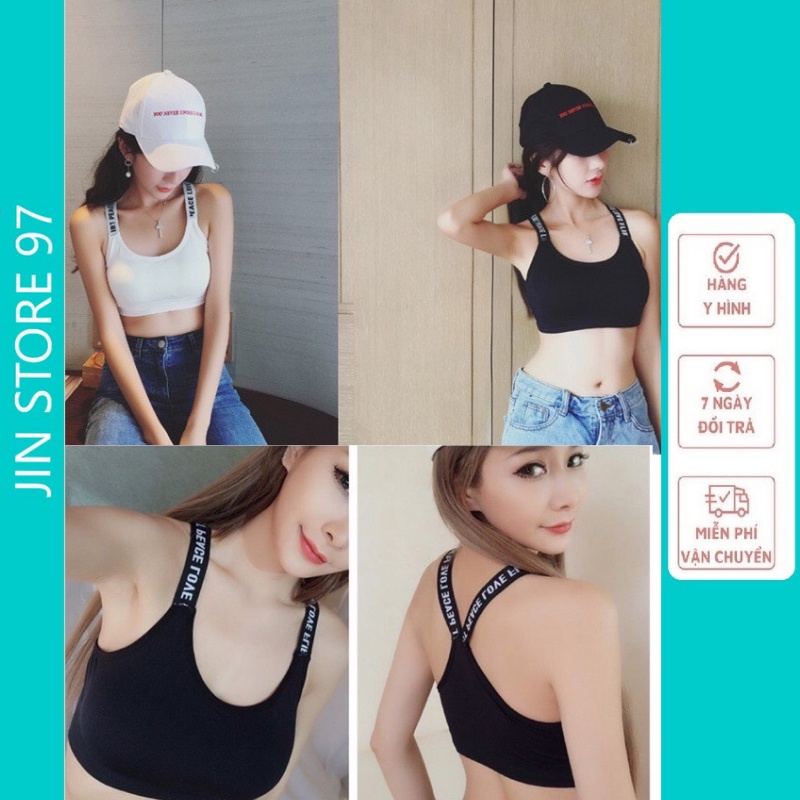 Áo bra thể thao dây chữ chất coton mềm đẹp,Áo Bra Tập Thể Thao Viền Chữ ,Áo tập gym yoga Dây Viền Chữ PEACE