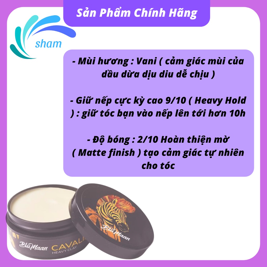Sáp vuốt tóc nam tạo kiểu tóc cao cấp NGỰA VẰN BLUMAN giữ nếp cực tốt