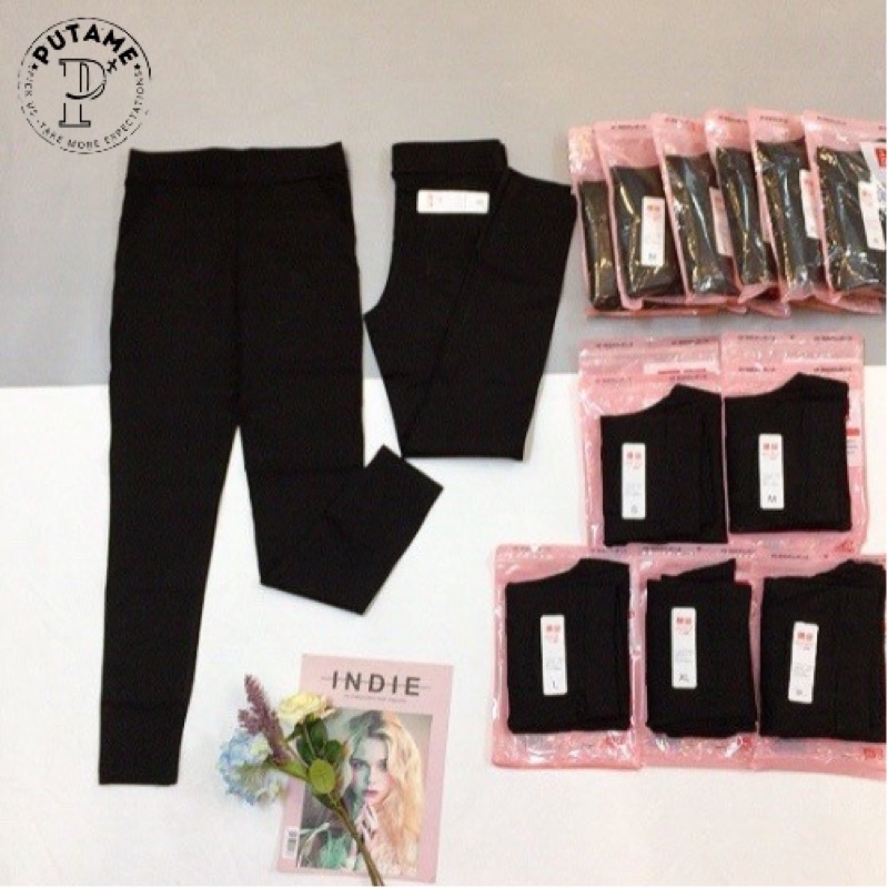 Quần legging nữ lưng cao cotton 4 chiều dày cao cấp hàng vnxk PUTAME QLD170 | BigBuy360 - bigbuy360.vn