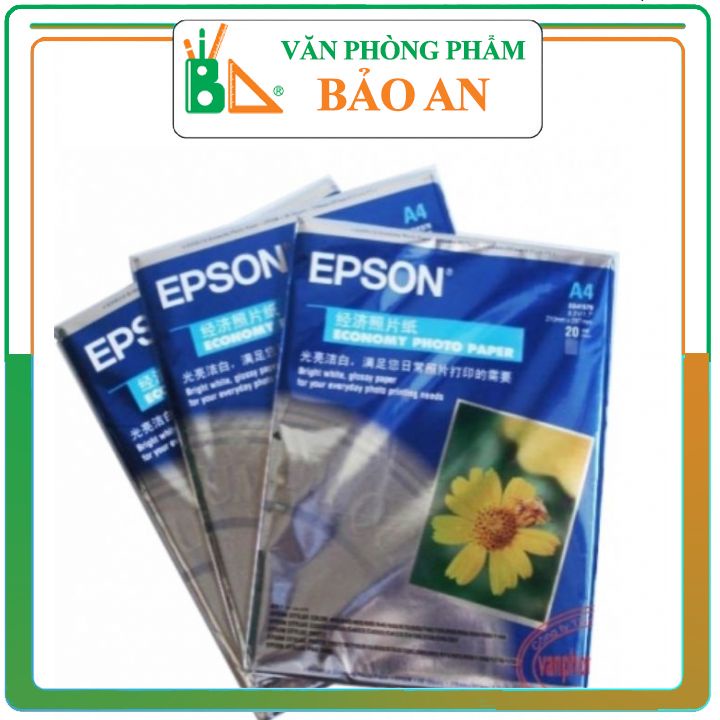 Giấy In Ảnh A4 EPSON Hoa Cúc - Định Lượng 200Gsm - Giấy Bóng 1 Mặt - 20 Tờ/ ream