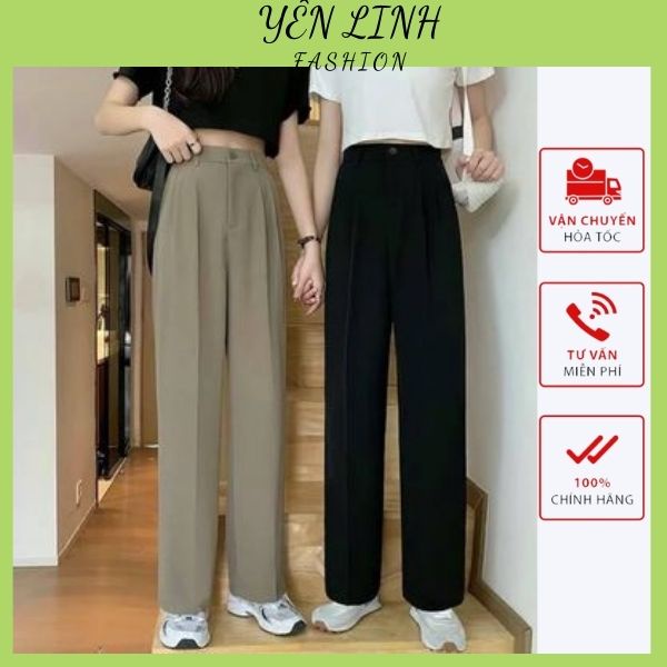 Quần Âu Nữ Ống Rộng Thời Trang Phong Cánh Chất Liệu mềm mịn Form đứng