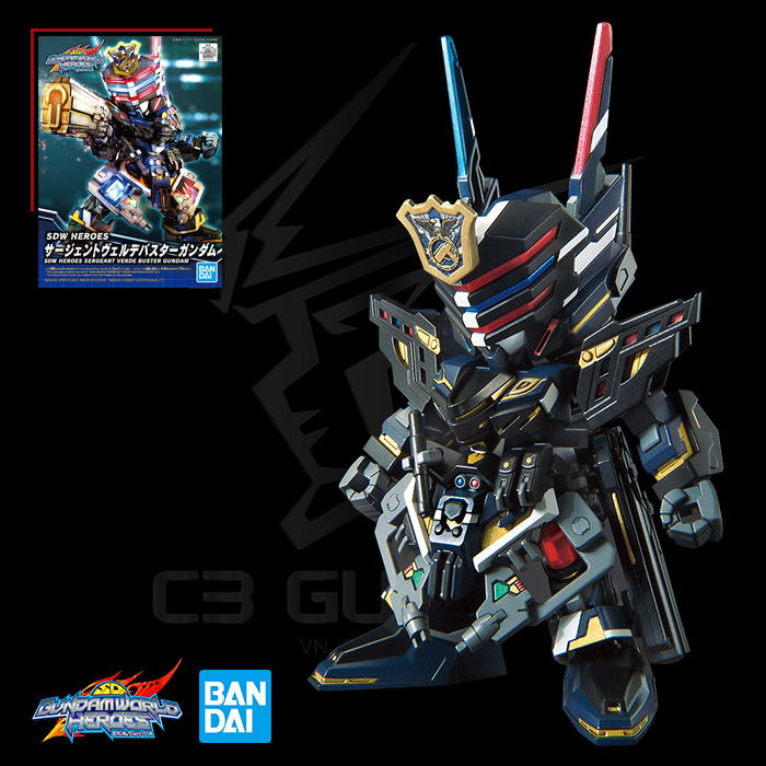 MÔ HÌNH LẮP RÁP GUNDAM BANDAI SD WORLD HEROES 03 SERGEANT VERDE BUSTER GUNDAM SDWH GUNPLA CHÍNH HÃNG NHẬT BẢN