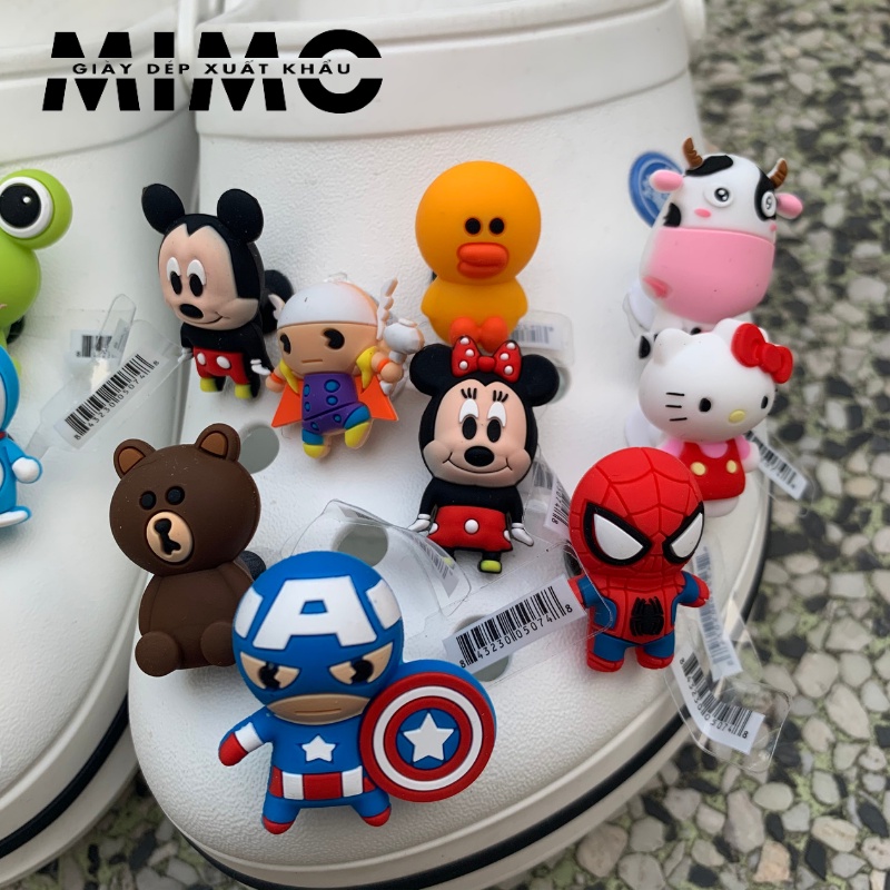 [Giao mẫu ngẫu nhiên] - Jibit nổi 3D, sticker gắn dép sục, dép cross nhiều mẫu siêu cute