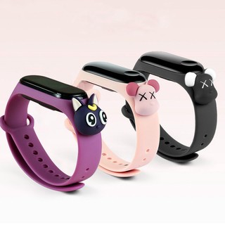 Dây đeo silicone họa tiết hoạt hình sử dụng thay thế cho đồng hồ thông minh Xiaomi /Dây đeo silicon cho Xiaomi Mi Band 4 /3