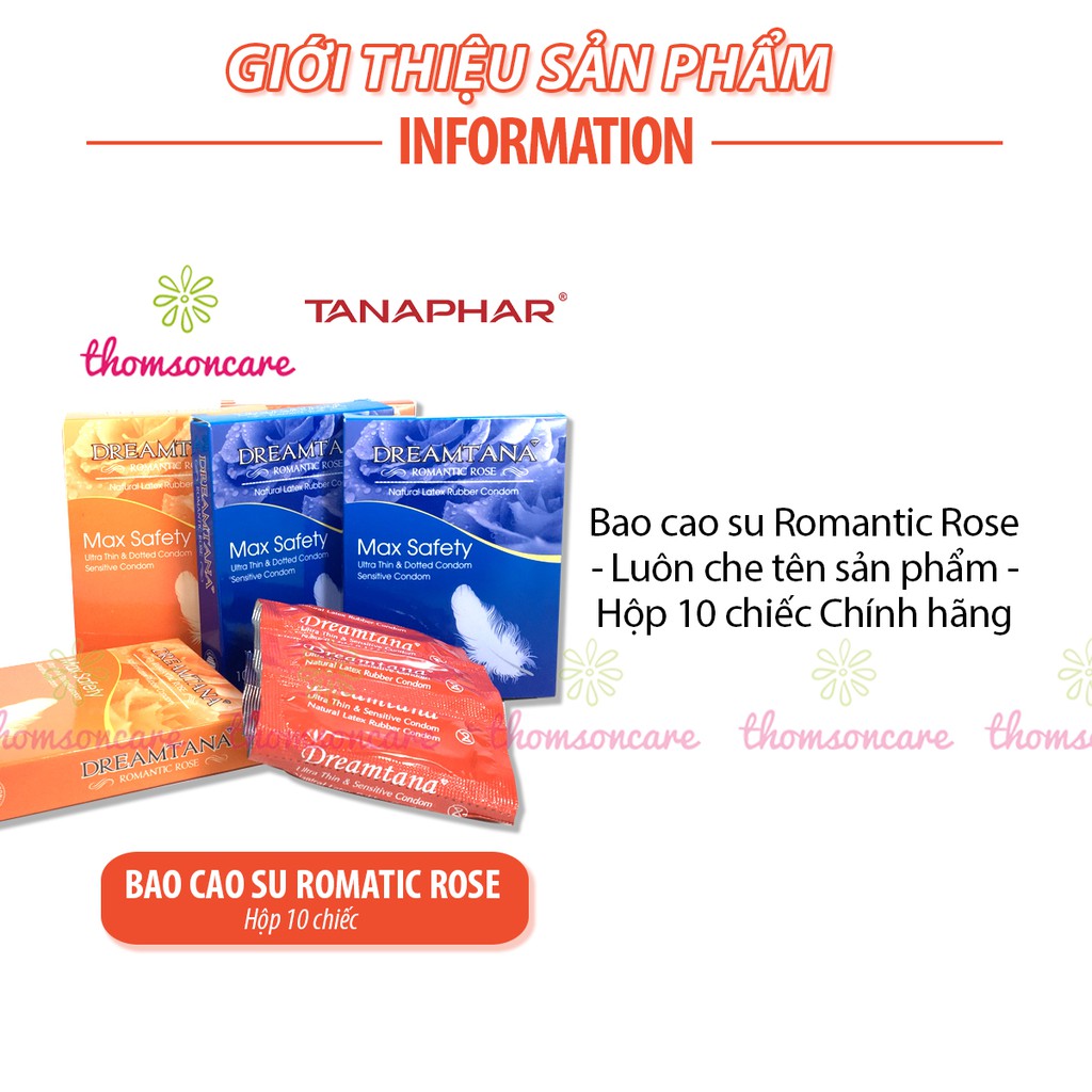 Combo 4 hộp Bao cao su Romantic - Hộp 10 chiếc - Luôn che tên sản phẩm